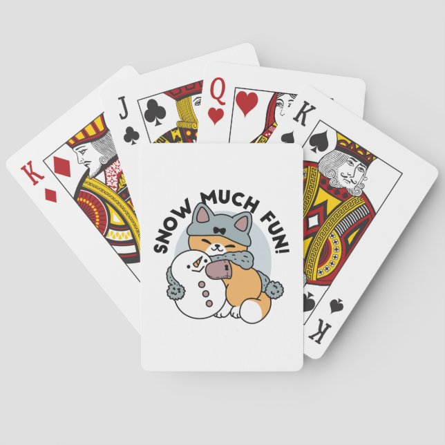 Jeu De Cartes Neige beaucoup amusant Chat hiver vacances Design (dos)
