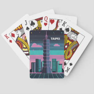 Jeu De Cartes Neon 80s Synthwave Taipei 101 Taiwan