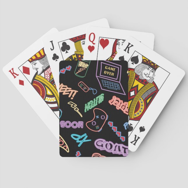 Jeu De Cartes Neon Gamer (dos)