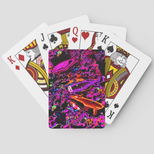 Jeu De Cartes Neon Koi (Rose) Cartes De Lecture À Vélo (dos)
