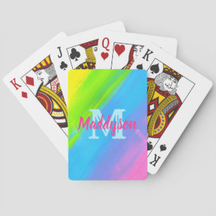 Jeu De Cartes Néon lumineux d'arc-en-ciel coloré pour les filles