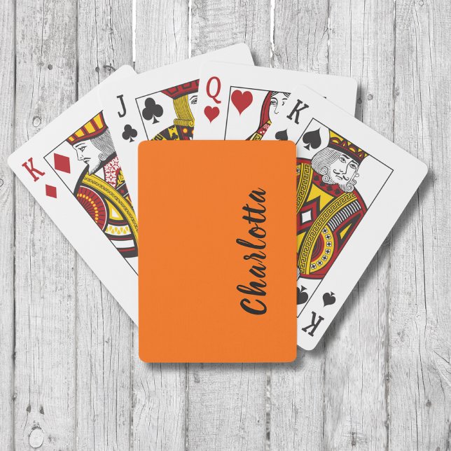 Jeu De Cartes Neon Sunset Orange Solide Couleur Personnaliser (Créateur téléchargé)