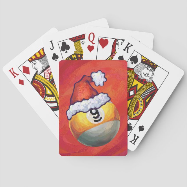 Jeu De Cartes Neuf boule à Santa Hat sur Rouge (dos)
