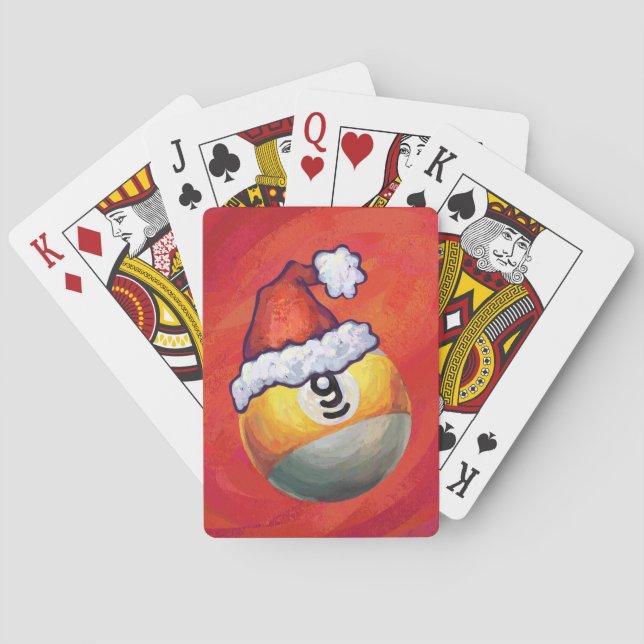 Jeu De Cartes Neuf boule à Santa Hat sur Rouge (dos)