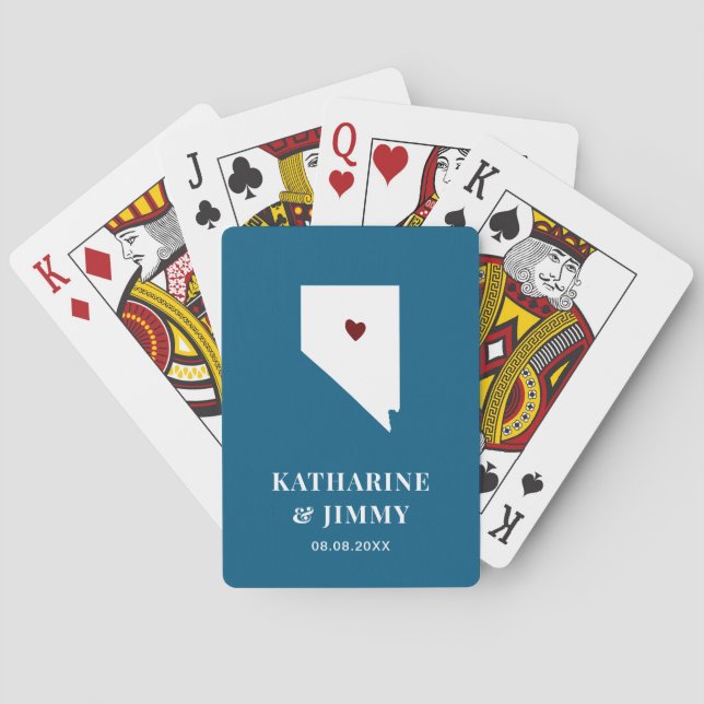 Jeu De Cartes Nevada Wedding Favor Deck of Cards, State Map (dos)