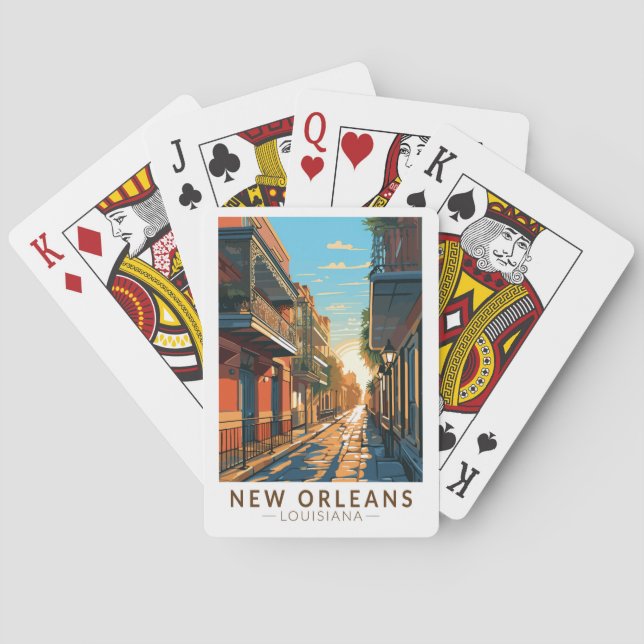 Jeu De Cartes New Orleans Louisiana French Quarter Travel Art (dos)