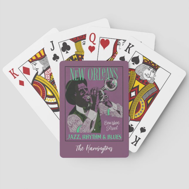 Jeu De Cartes New Orleans Music nom personnalisé (dos)