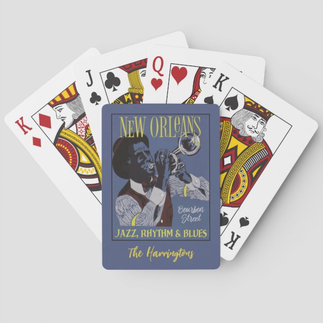 Jeu De Cartes New Orleans Music nom personnalisé (dos)