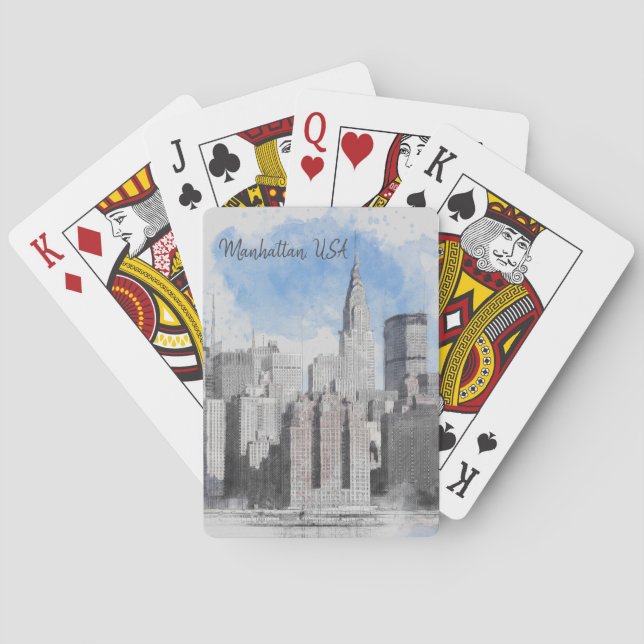 Jeu De Cartes New York City Manhattan Skyline (dos)