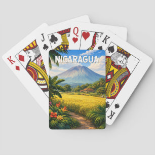 Jeu De Cartes Nicaragua Illustration Voyage Art Vintage