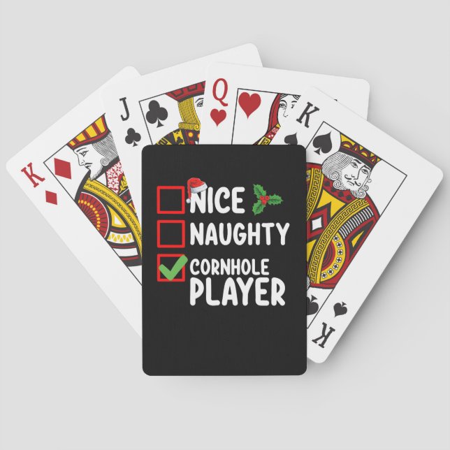 Jeu De Cartes Nice Naughty Cornhole Joueur Liste de Noël (dos)