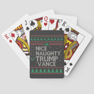 Jeu De Cartes Nice Naughty Trump Vance Election Ugly Sweater