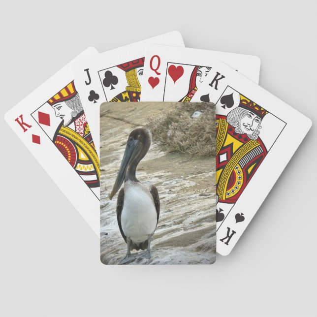 Jeu De Cartes Nidification Brown du pélican (dos)