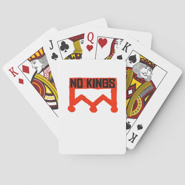 Jeu De Cartes No Kings Protest Graphic Grunge Crown  American Cl (dos)