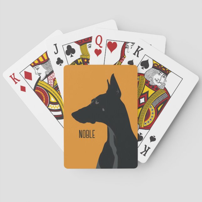 Jeu De Cartes Noble noir Doberman (dos)