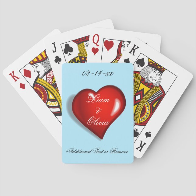 Jeu De Cartes Noces de coeur rouge (dos)