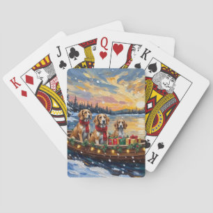 Jeu De Cartes Noël Afghan Hound Bateau Vacances