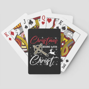 Jeu De Cartes Noël commence avec le Christ Noël chrétien