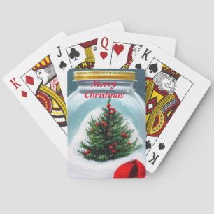 Jeu De Cartes Noël dans un bocal ! mignon petit arbre de Noël