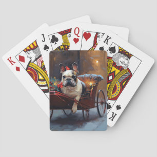 Jeu De Cartes Noël de la saison festive Bouledogue français