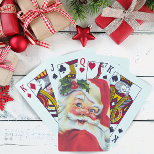 Jeu De Cartes Noël de vintage Holly Jolly Santa Claus