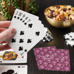 Jeu De Cartes Noël des touffes en diamant rose Berry