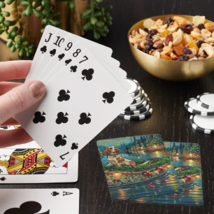 Jeu De Cartes Noël du Brittany Spaniel Voyage de Fête