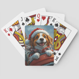Jeu De Cartes Noël du chien espagnol breton