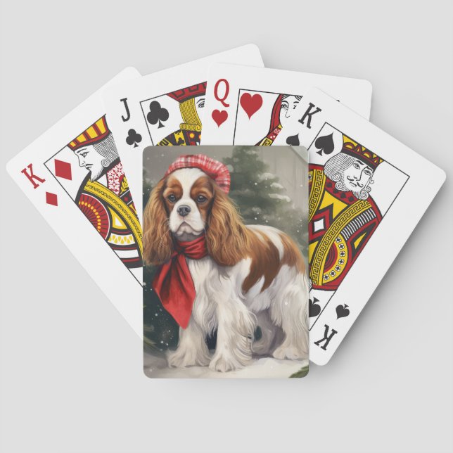 Jeu De Cartes Noël du chien espagnol Cavalier King Charles (dos)