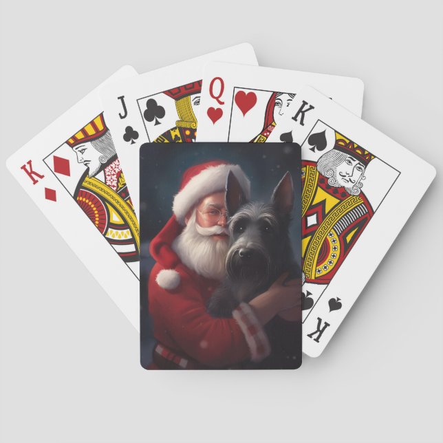 Jeu De Cartes Noël festif écossais du Terrier Santa Claus (dos)