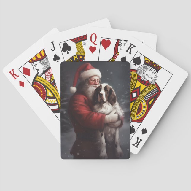 Jeu De Cartes Noël festif Springer Spaniel Santa Claus (dos)