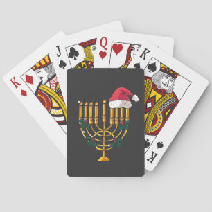 Jeu De Cartes Noël Hanukkah Juif Père Noël Menorah