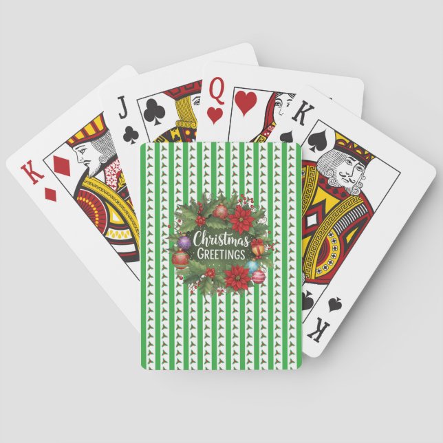 Jeu De Cartes Noël Holly Motif avec couronne (dos)