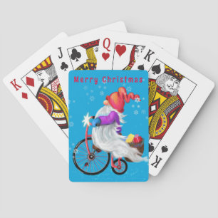 Jeu De Cartes Noël Jouer aux cartes Gnome avec vélo et cadeaux