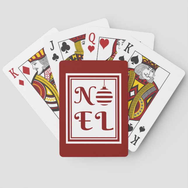 Jeu De Cartes NOEL Noël Vacances Rouge et Blanc (dos)