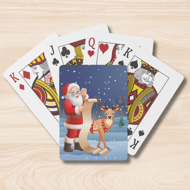 Jeu De Cartes Noël Père Noël Et Rennes (Créateur téléchargé)