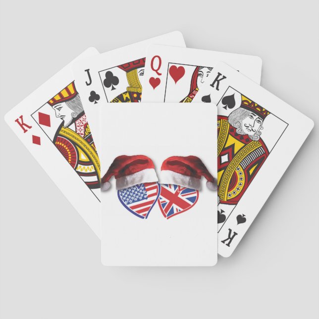 Jeu De Cartes Noël Royaume-Uni USA Chauffages patriotiques (dos)