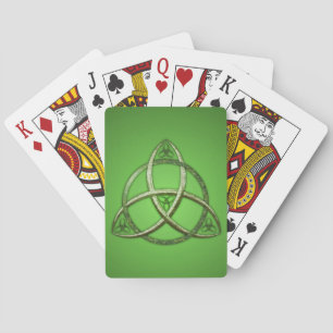 Jeu De Cartes Noeud celtique vert de trinité