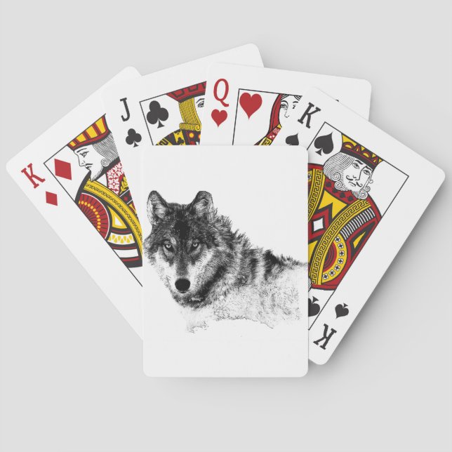 Jeu De Cartes Noir Blanc Inspiration Wolf Eyes (dos)