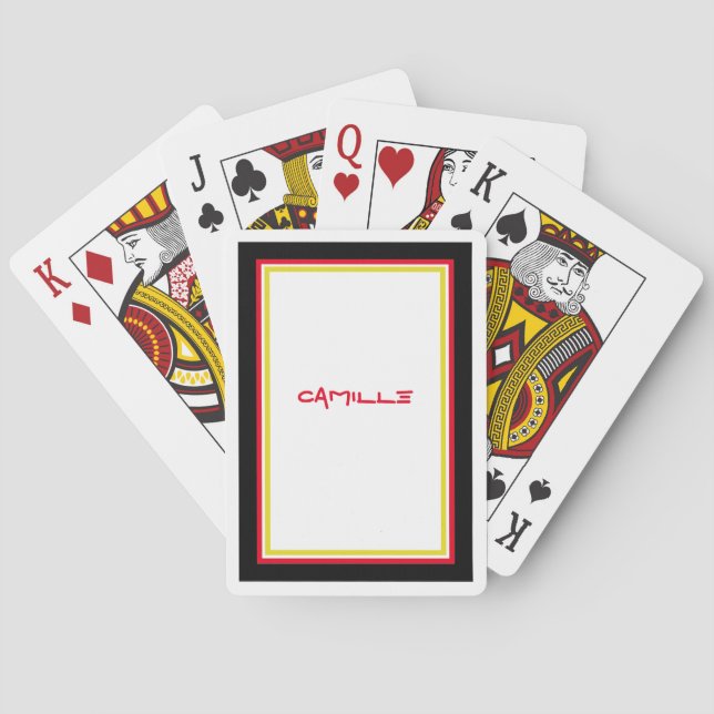 Jeu De Cartes Noir blanc rouge et or carte personnalisée Deck (dos)