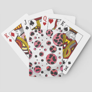 Jeu De Cartes Noir dalmate et rouge avec Pois