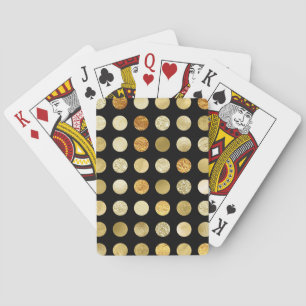 Jeu De Cartes Noir de pois de feuille d'or et de parties