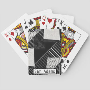 Jeu De Cartes Noir et blanc Moderne Mixte Géométrique