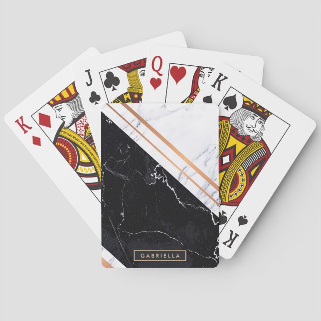 Jeu De Cartes Noir et Marbre blanc (dos)
