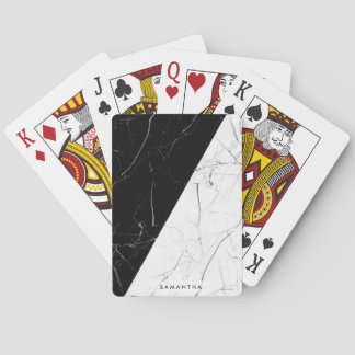 Jeu De Cartes Noir et Marbre blanc