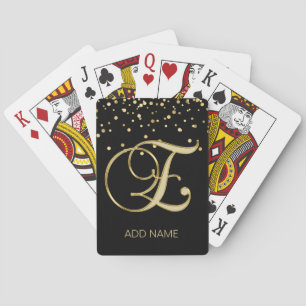 Jeu De Cartes Noir fait sur commande personnalisé d'or de la