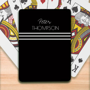 Jeu De Cartes nom avec bandes blanches sur noir