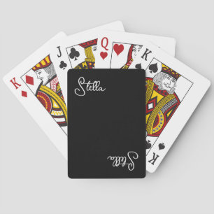 Jeu De Cartes Nom blanc imprimé sur Noir minimal