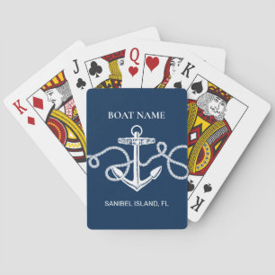 Jeu De Cartes Nom de bateau personnalisé Ancre nautique