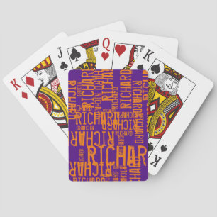 Jeu De Cartes Nom de couleur orange imprimé sur le pourpre